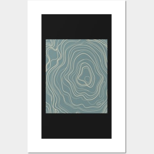 Blue Abstract Topography  Aesthetic  Pattern Posters and Art